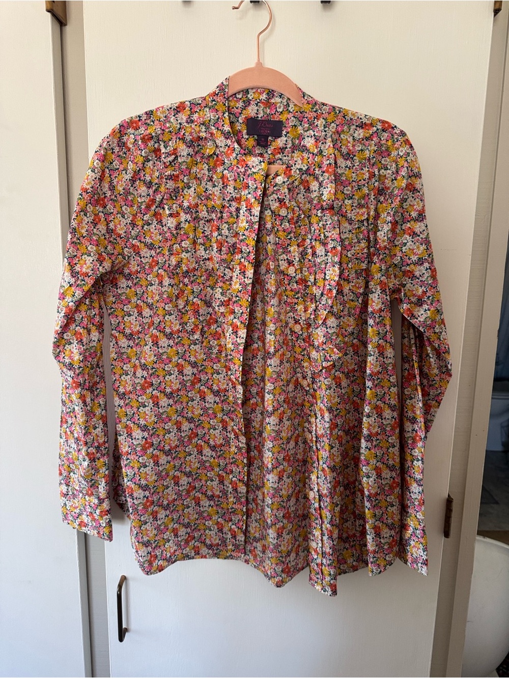 J Crew x Liberty London Floral Ruffle Button Up